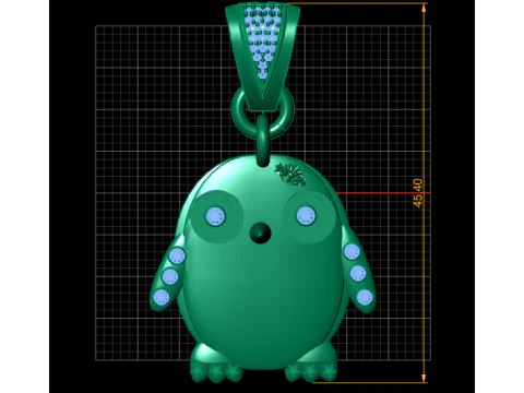 Golden Owl Pendant 3D Print Model