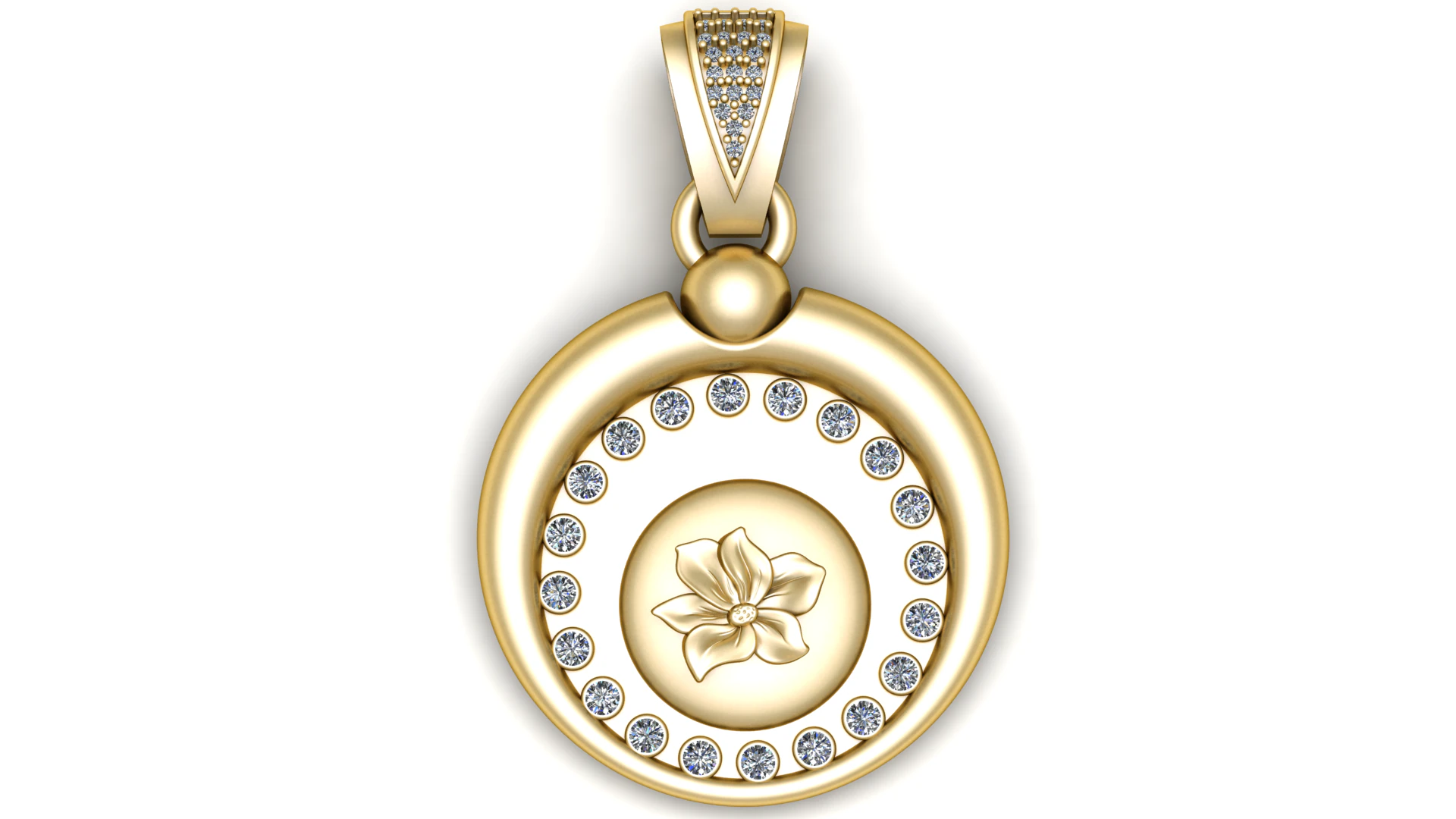 Eternal Blossom Pendant 3D Print Model .c4d .max .obj .3ds .fbx .stl .blend 