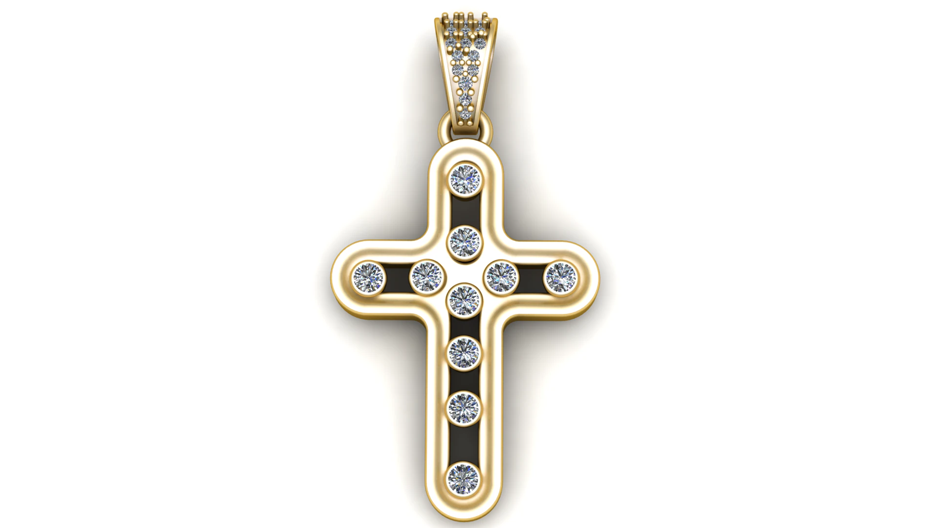 The Divine Cross Pendant 3D Print Model .c4d .max .obj .3ds .fbx .stl .blend 