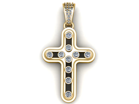 The Divine Cross Pendant 3D Print Model