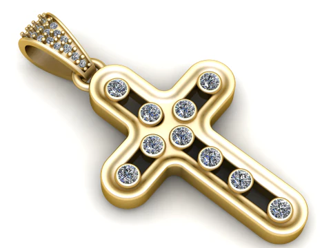 The Divine Cross Pendant 3D Print Model