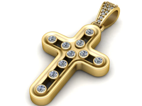 The Divine Cross Pendant 3D Print Model