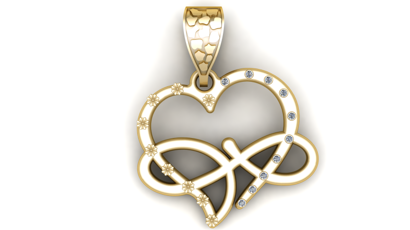 Eternal Love Floral Infinity Pendant 3D Print Model .c4d .max .obj .3ds .fbx .stl .blend 