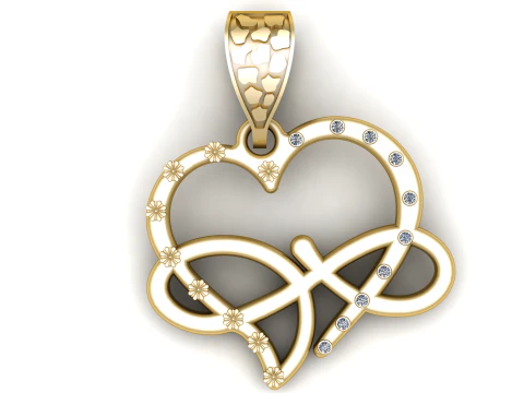 Eternal Love Floral Infinity Pendant 3D Print Model