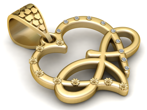 Eternal Love Floral Infinity Pendant 3D Print Model