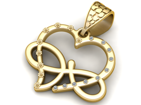 Eternal Love Floral Infinity Pendant 3D Print Model
