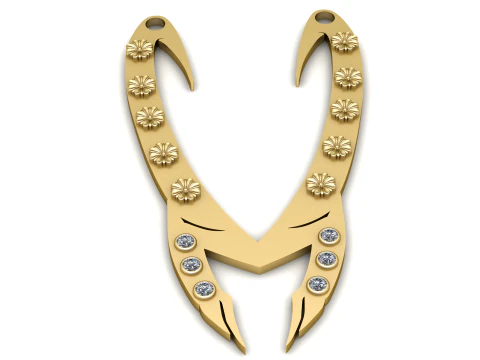 Blumenklauen-V-Anh&auml;nger 3D Druckmodell