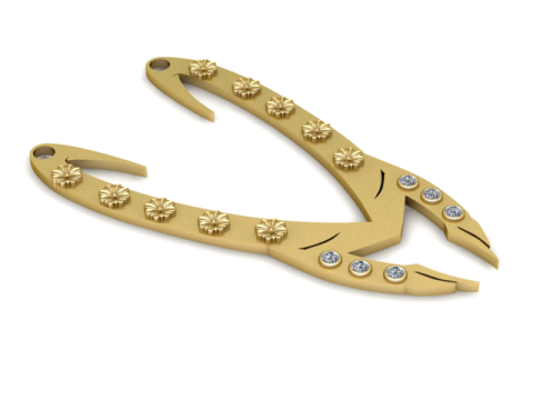 Pendentif en V à griffe florale Modèles 3D en vedette