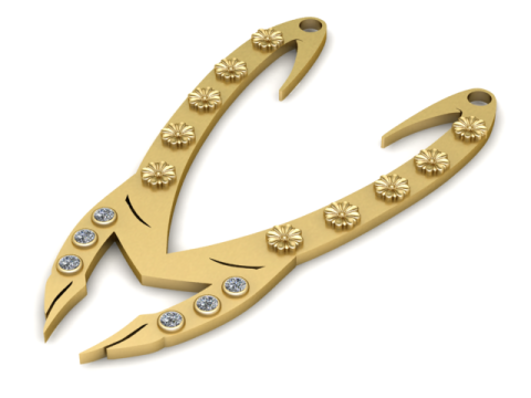 Pendentif en V à griffe florale Modèles 3D en vedette