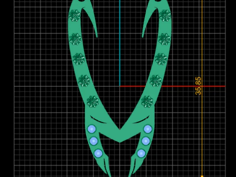 Floral Claw V-Pendant 3D Print Model