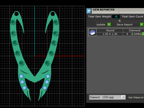 Pendentif en V à griffe florale Modèles 3D en vedette