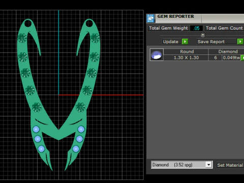 Floral Claw V-Pendant 3D Print Model