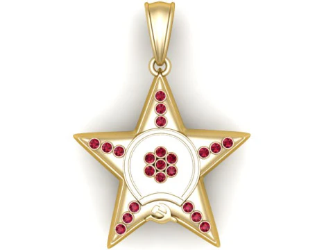 Liontin Bintang Model Cetak 3D