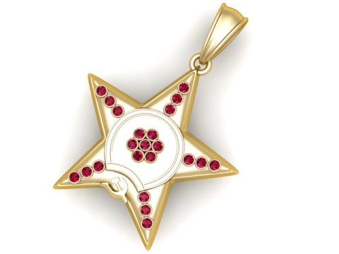 Star Pendant Model Cetak 3D