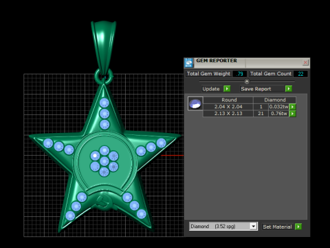 Star Pendant Model Cetak 3D