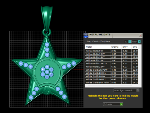 Star Pendant Model Cetak 3D