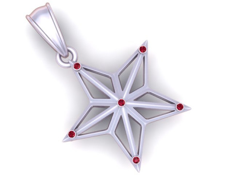 Geometric Star Pendant Modello di stampa 3D