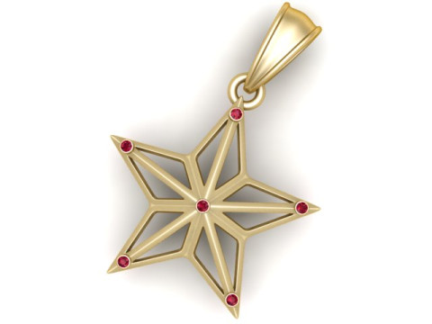 Geometric Star Pendant Modello di stampa 3D