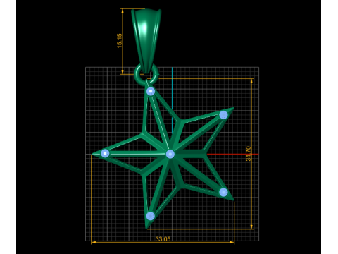 Geometric Star Pendant Modello di stampa 3D