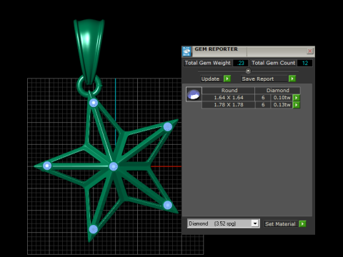Geometric Star Pendant Modello di stampa 3D