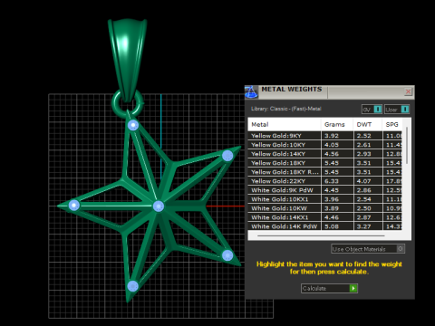 Geometric Star Pendant Modello di stampa 3D