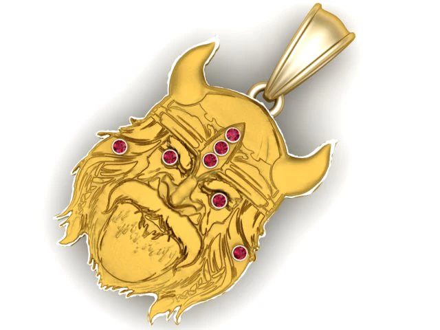 Viking Pendant 3D Print Model .c4d .max .obj .3ds .fbx .stl .blend 