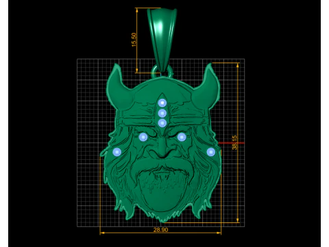 Viking Pendant 3D Print Model