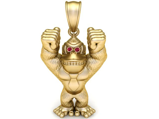 Gorilla Pendant 3D Print Model .c4d .max .obj .3ds .fbx .stl .blend 