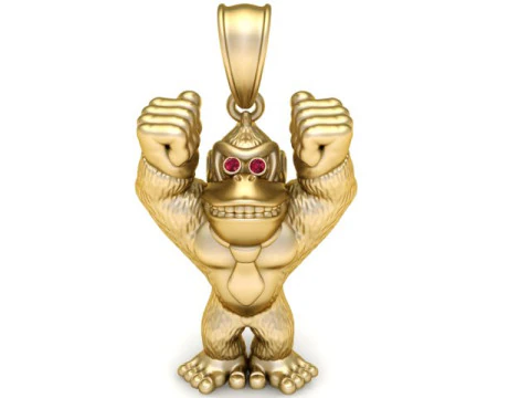 Pingente Gorila Modelo de Impressão 3D