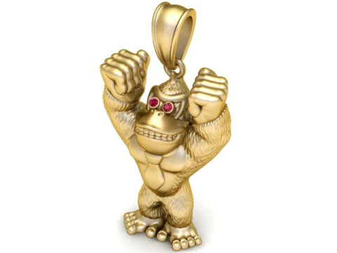 Gorilla Pendant 3D Print Model