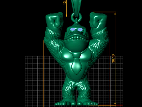 Gorilla Pendant 3D Print Model