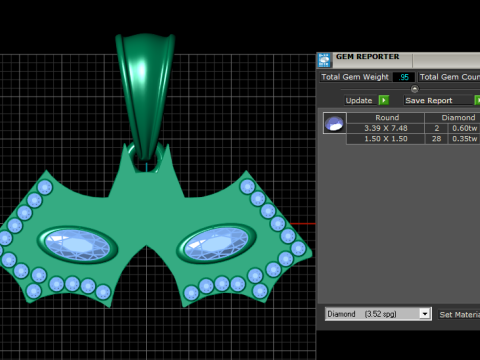 蝙蝠翼吊坠 3D 打印模型