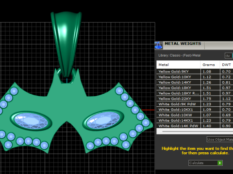 蝙蝠翼吊坠 3D 打印模型