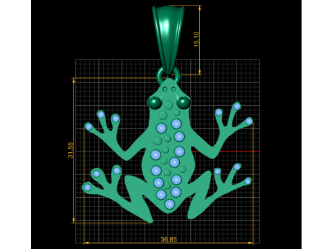 Lucky Frog Jewelry Design 3D 打印模型