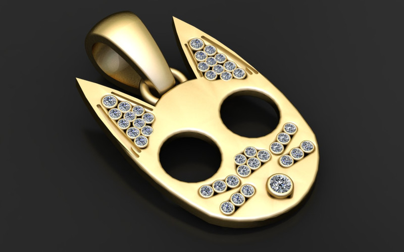 Mystic Cat Face Pendant 3D Print Model .c4d .max .obj .3ds .fbx .stl .blend