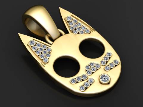Mystic Cat Face Pendant 3D Print Model