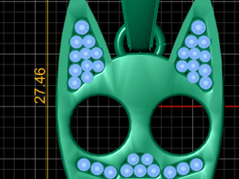 Mystic Cat Face Pendant 3D Print Model