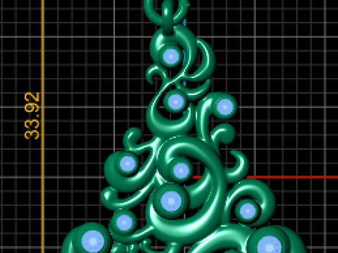 Baroque Bloom Pendant 3D Print Model
