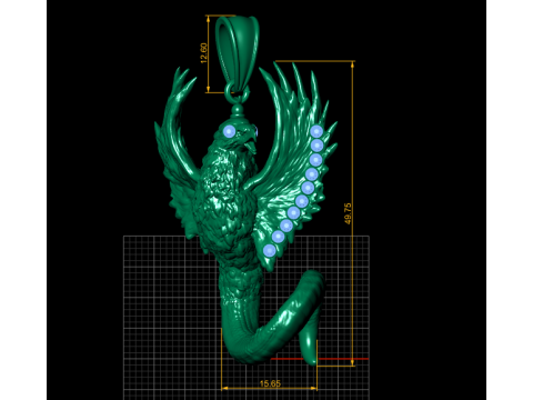 Mythical Creature Pendant 3D Принт Модель