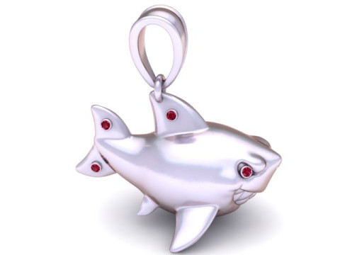 Shark Pendant 3Dプリントモデル