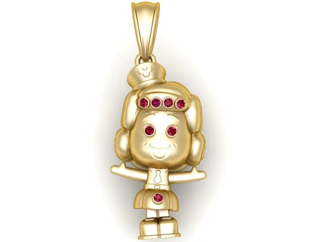 Doll Pendant 3D Print Model .c4d .max .obj .3ds .fbx .stl .blend 