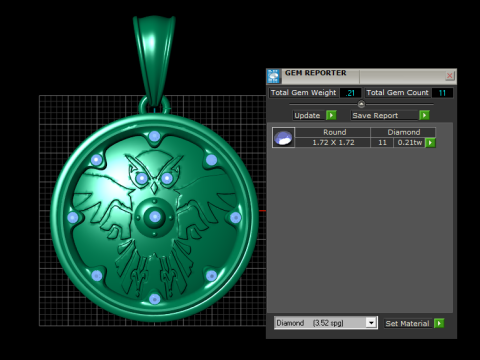 Eagle Pendant 3Dプリントモデル