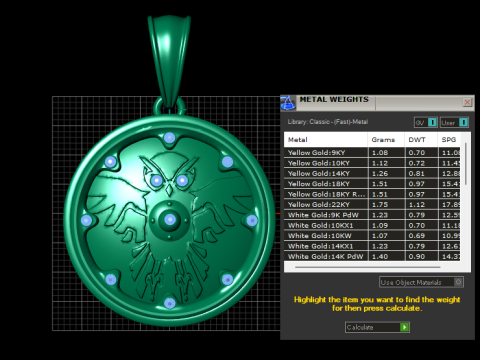 Eagle Pendant 3Dプリントモデル