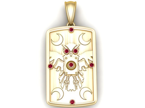Eagle Moon Pendant 3D 프린트 모델