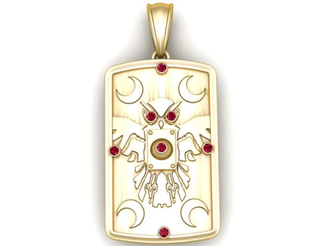 Wisior z księżycem-orzełem Model do druku 3D