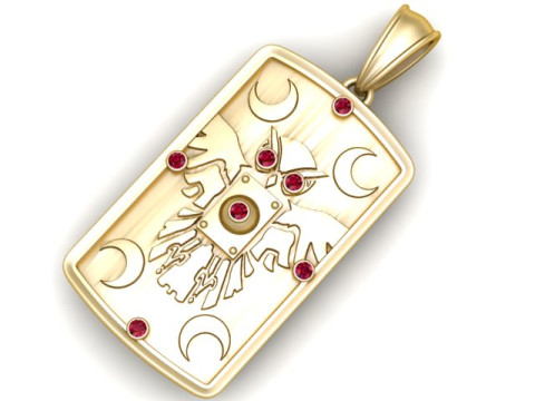 Eagle Moon Pendant 3D Принт Модель