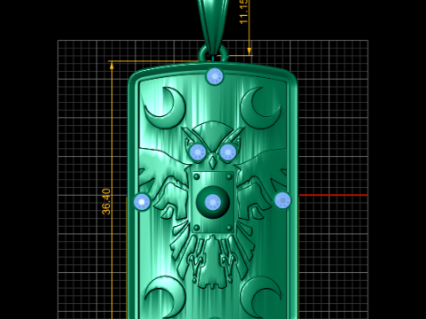 Eagle Moon Pendant 3D Принт Модель