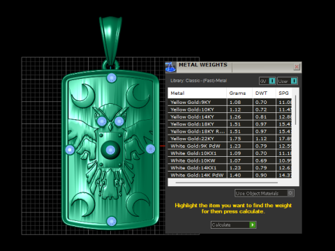 Eagle Moon Pendant 3D Принт Модель