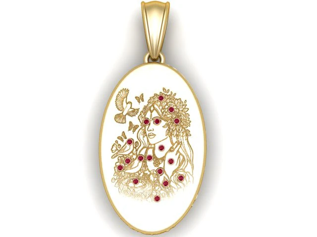 Goddess Pendant 3D Print Model .c4d .max .obj .3ds .fbx .stl .blend 