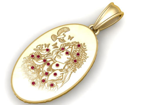 Goddess Pendant Model Cetak 3D